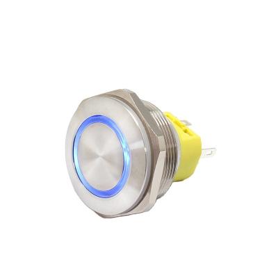 China FILN Residential 28mm Red Green Yellow Blue Ring Led Diameter 12v Metal Illuminated Momentary Push Button Switch for sale