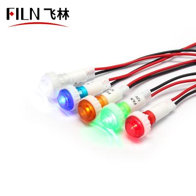 China Hot Sale Wenzhou FILIN 10mm Plastic Red 12v Led Signal Lamp For Sports Stadiums With Wire for sale