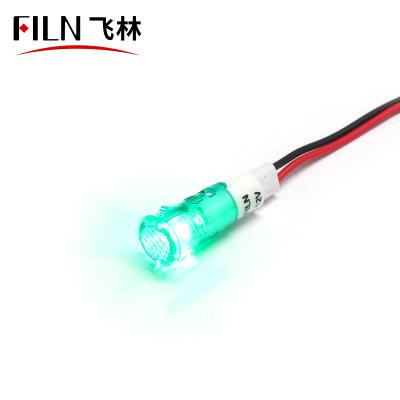 China Sports Stadiums FILN Yueqing 10mm Plastic Red Yellow Blue Color 220v Water Heater Pilot Lamp Led Indicator Lights With Wire for sale