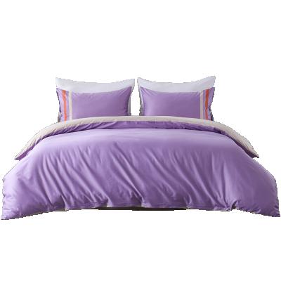 China RUIKASI RKSB-0266 Nondisposable Wholesale Customized Good Quality Purple Duvet Cover Set Luxury Bedding Set 100 Cotton for sale