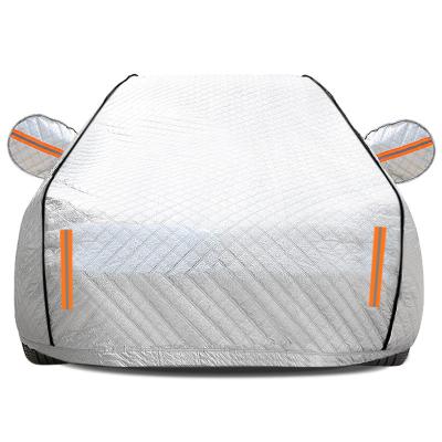 China Sports Outdoor Waterproof UV Resistant Silver Thickened Scratching Silver Aluminum Cotton Film Car Cover for sale