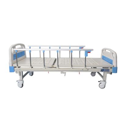 China Manual Easy Operate Hot Selling ABS Bed Head With Wheels Clinic Hospital Single Flip Hospital Bed for sale