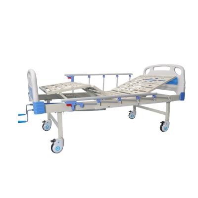 China Manual Easy Operate ABS Stainless Steelwith Wheelshyperbolic Crank Adjustment Hospital Bed for sale