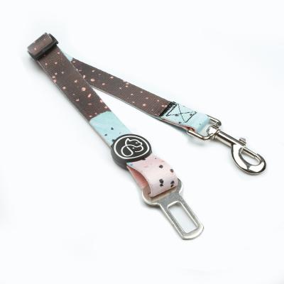 China Hot selling personalized sublimation designer padded dog pet supplies safty pet seat belt for sale