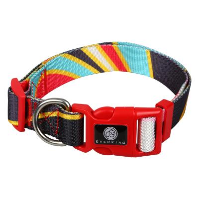 China Hot Selling Padded Nylon Webbing Dog Collar Manufacturer Sublimation Pet Collar For Dog Training for sale