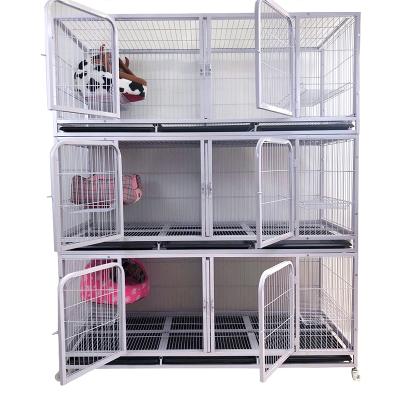 China Breathable 3 Tier Cat Cage Animal Cage Wholesale 6 Door Breeding Place-tube Steel Wire Dog Cage for sale