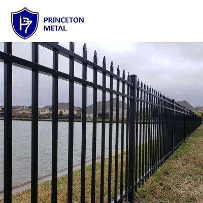 China Wholesale easily assembled black powder coated corten galvanized tubular metal steel picket fence panel for sale