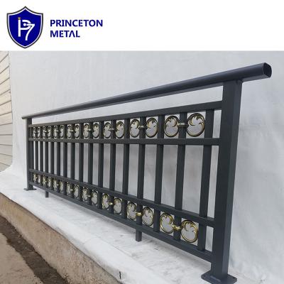 China Easily Assembled Black Modern Customized Designed Deck Welded Powder Coated Aluminum Metal Lattice Railing for sale