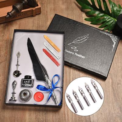 China Office & School Pen High quality stainless steel vintage nib pen set fountain immersion nib European style pen for sale