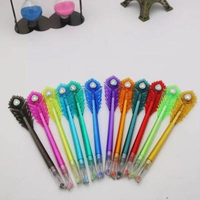 China Office & School Pen Colored Novelty Pen Peacock Feather Gel Pen 12 Color Gel Ink Pen for Drawing and Marking for sale