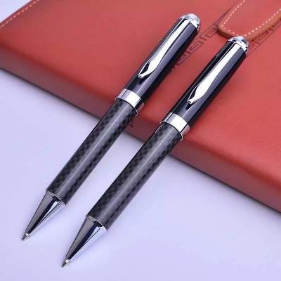 China Office & Metal Ballpoint Pen High Quality Biro Ballpoint Pen Heavy Luxury Logo Customized School Pen Carbon Fiber Pen for sale