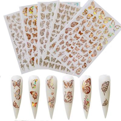 China Custom Wraps 3d Art Butterfly Designers Nail Stickers Eco-friendly Popular Special Pattern Nail Stickers for sale