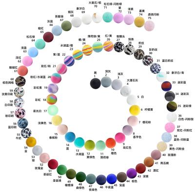 China Teething Jewelry Making 12/15MM Multi Colors Classic Silicone Loose Round Beads For DIY Jewelry Accessories for sale