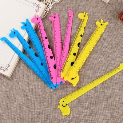 China School stationery environmental protection giraffe animal ruler and stationery plastic creative cartoon for sale