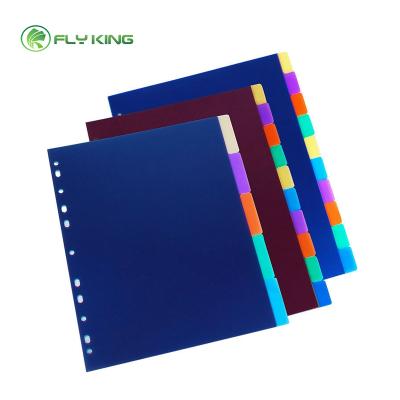 China Plastic A4/A5 Office File Dividers For Plastic File PP Dividers for sale