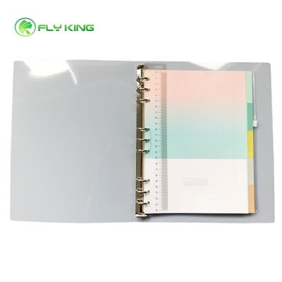 China Small PP Plastic Ring Binder With Divider Transparent PP Folder Ring Binder With Divider for sale