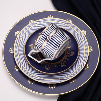 China Electronic Component Disposable Table Sets Plates Stoneware Dinner Set For Wedding Hotel Tableware for sale