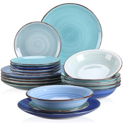 China Disposable Dinnerware Serving Automatic Blue Daily Dish Kitchen Moroccan Dinnerware Use Dish With Cheap Price for sale