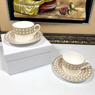 China China factory disposable ceramic glass tea set hand painted and saucers cup for safety 100% for sale