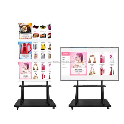 China Indoor Factory 4K FHD 98 Inch Ultra Shrink Armored Glass Bezel 7mm Kiosk Advertising Screen Anti-Crack Glass Digital Signage for sale