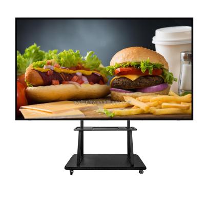 China Factory Indoor 75 Inch Smashproof LCD Monitor Screen With Tempered Glass Large LCD Advertising TV Screens For Restaurant, Hotel for sale