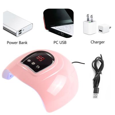 China Nail Art Tool 54W USB Charger LED UV Nail Lamp with Digital Timer Sun UV Light Nail Gel Dryer Two Styles for sale