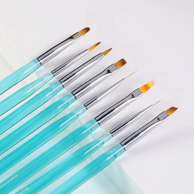 China Superior Japanese Style Transparent Blue Acrylic Pen Holder Professional Acrylic Pen Holder Sea Grade Nail Brush Painting Brush Crystal Nail Tools for sale