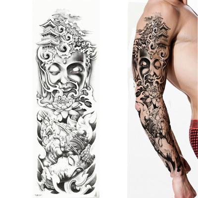 China Wholesale Large Sleeve Temporary 3D Extended Arm Tattoo Waterproof Temporary Tattoo Sticker Lion Crown King RoseWild Wolf Tiger Men Full Skull Tattoo for sale