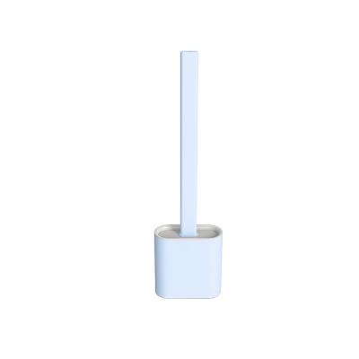 China Sustainable Brush Toilet Bowl Cleaning Silicone Cleaner Brush With Plastic Holder For Bathroom for sale