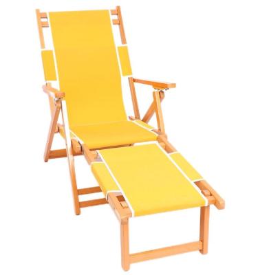 China Beach Lounger Beech Camping Deck Chair Easy-Carry Folding Wooden Adjustable Fishing Chairs for sale