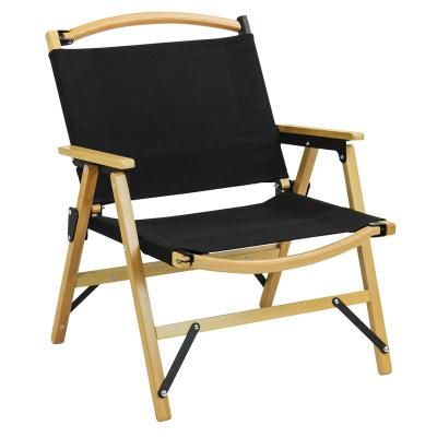 China Easy-carry Backrest Folding Beach Chairs Portable Camping Wood Chair Beech Outdoor Deck Chair for sale