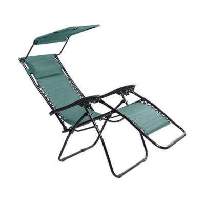 China Weightless Easy-carry Lounge Chairs Folding Beach Chair With Canopy Shade Camping Recliner Deck Cahir for sale