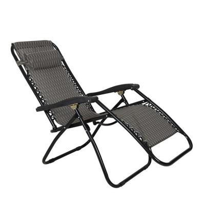 China Outdoor Folding Chewing Chair Beach Lounger Weightless Recliner Easy-Carry Adjustable Chair With Pillow for sale