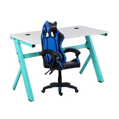 China Z shaped modern pc gaming table z shape leg gamer table computer pc laptop table for game for sale