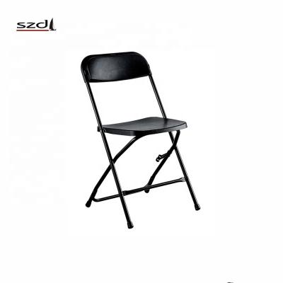 China Steel Frame Modern Cheap Black Plastic Folding Chair With Drainage Holes SD-19 for sale