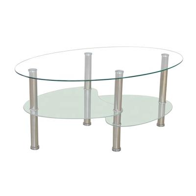 China Cheap extendable oval tempered glass top coffee table/table coffee table for living room for sale