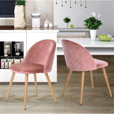 China Strength Factory 2019 New Design Cheap Price Dining Furniture Wholesale Modern Fabric Dining Chair With Transfer Metal Wood Legs for sale