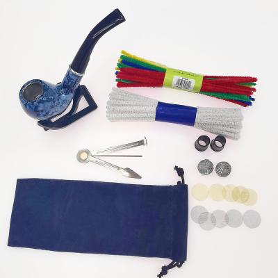 China Gifts gift set smoking pipes with cleaner, holder, filter, pipe bag and pipe accessories. for sale