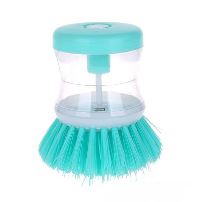 China Viable Kitchen Washing Tool Instruments Dispensing Dish Scrubber Magic Cleaning Brush for sale