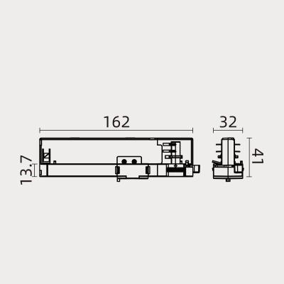 China Modern POWERGEAR PRO-UA420 3 Round End Adapter With Hidden Driver 250-500mA Track Light 20W Adapter Maker for sale