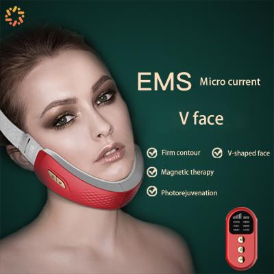 China Hot Products EMS Face Lift Vibration RF Vibration V Shape Face Lifting Skin Beauty Tools Machine Face Massager for sale