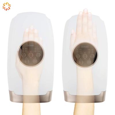 China 2021 Portable Cordless Electric Hand Therapy Massager Acupressure Air Compression Heat Pain Relief Palm Fingers Hand Massager for sale