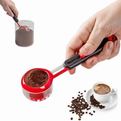 China Sustainable Adjustable Lever Doser Coffee Measurer Scoop With Ergonomic Handle Adjustable Coffee Powder Leveling Doser for sale