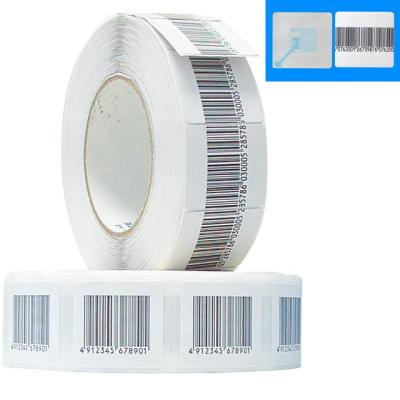 China Antibarcode-Aufkleber-Umbau diebstahl Rfs 4*4cm weicher 8,2 MHZ EAS-Sicherheits-Barcode-Aufkleber-Rollen- zu verkaufen