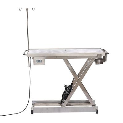 China Professional Adjustable Electric Veterinary Medical Veterinary Dog Lift Dental Table with SUS304 Stainless Steel Base Operation Table for sale