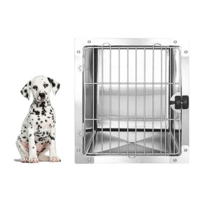 China Stainless Steel Pet Viable Modular Cage Bank With Pipeline Veterinary Dog Cat Pet Show Cage Bank For Large Small Animal for sale