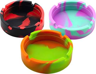 China Smoking Accessories Logo Cigar Silicone Ashtray Custom New Quality Unbreakable Silicone Ashtray Premium Unbreakable for sale