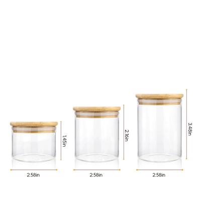 China Freshness Preservation Empty Glass Candle Jars Food Storage Glass Jar Glass Jar With Bamboo Lid for sale