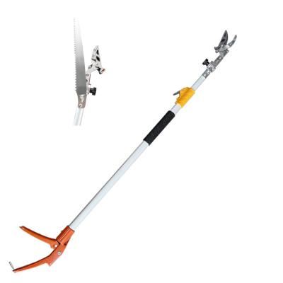 China 1.2-1.6 Meter Portable Telescopic Anti-Slip Tree Pole Wood Handle Saw Pruner Fruit Harvester Long Reach Pruner for sale