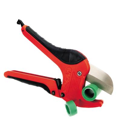 China Sturdy Heavy Duty LYREN 42mm Automatic Ratcheting Type Plastic Cutter For Cutting HDPE PPR CPVC PVC Pipes for sale